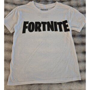 Fortnight Youth Short Sleeve T-Shirt White With Black Logo